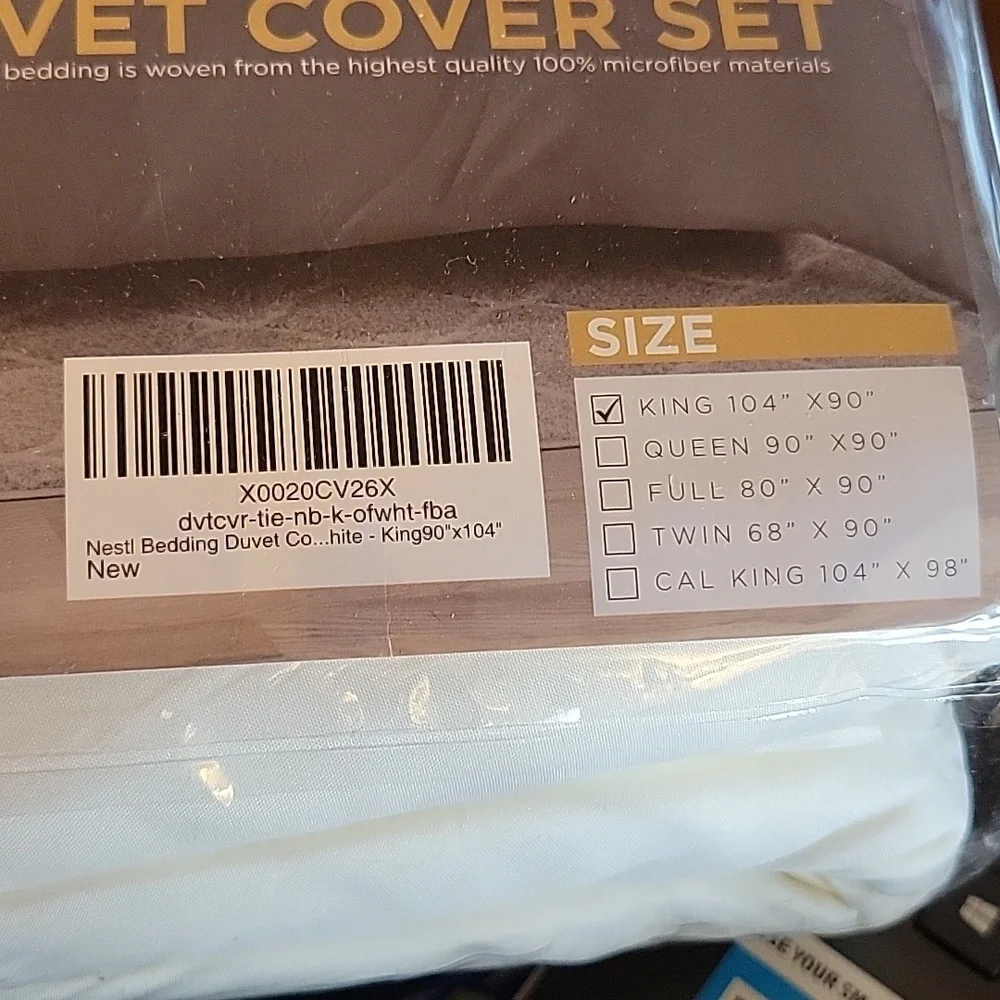 Nestl King off white duvet cover set double brushed 3pc 2 shams 104